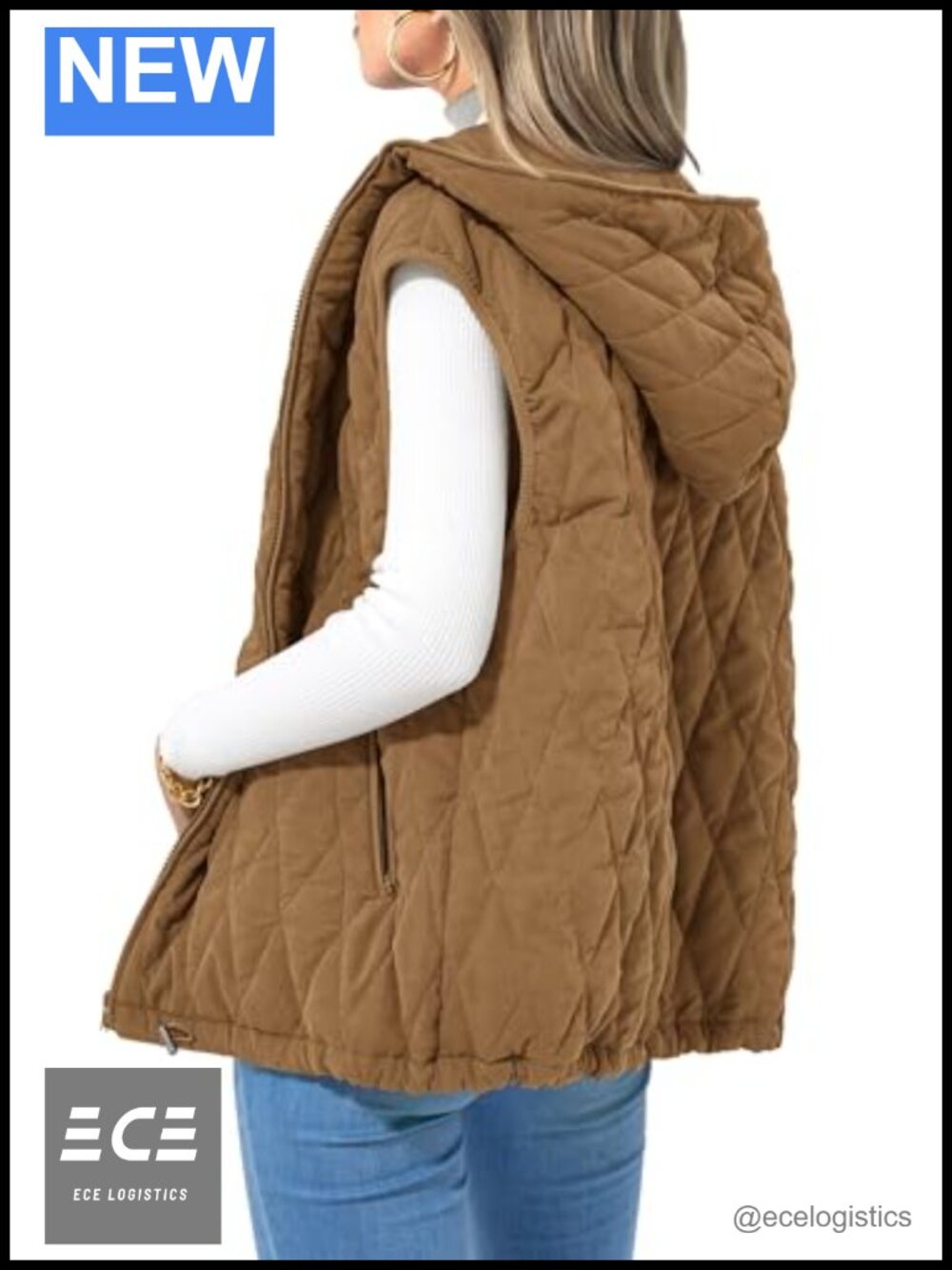 PRETTYGARDEN Women's Hooded Zip Up Puffer Vest Sleeveless Warm Cotton